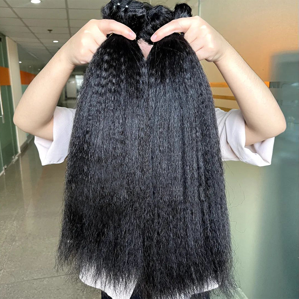 Pristine Luxury Kinky Straight Bundles - 10A Brazilian Virgin Hair (3-Bundle Set)